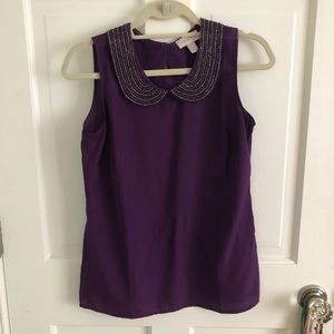 Purple collared blouse